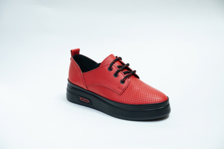 Туфли женские Bilkans летние красные, шнурки А. 786-TB