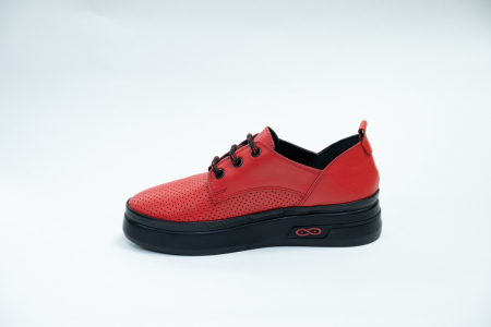 Туфли женские Bilkans летние красные, шнурки А. 786-TB